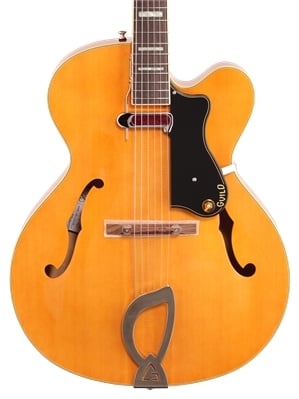 Guild A150 Savoy Hollowbody Acoustic Electric Guitar with Case Blonde Body View